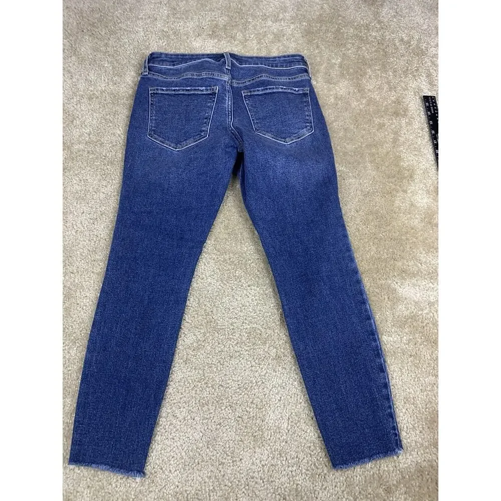 Old Navy Womens Size 2 Petite Rockstar Super Skinny Whiskered Ankle Jeans #661